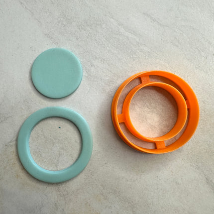 Skinny Round Clay earring cutter | polymer clay skinny link donut and stud cutter - Create Along 