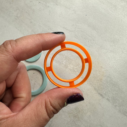 Skinny Round Clay earring cutter | polymer clay skinny link donut and stud cutter - Create Along 