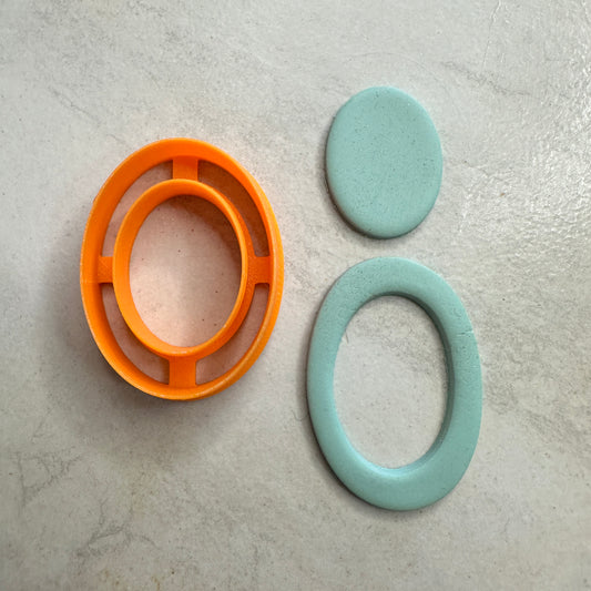 Oval Polymer Clay Cutter – 1.5" Tall | Chain Link, Skinny Link, Stud & Drop Earring Cutter