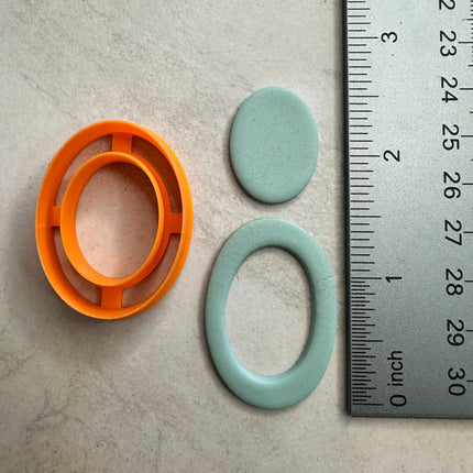 Oval Polymer Clay Cutter – 1.5" Tall | Chain Link, Skinny Link, Stud & Drop Earring Cutter - Create Along 