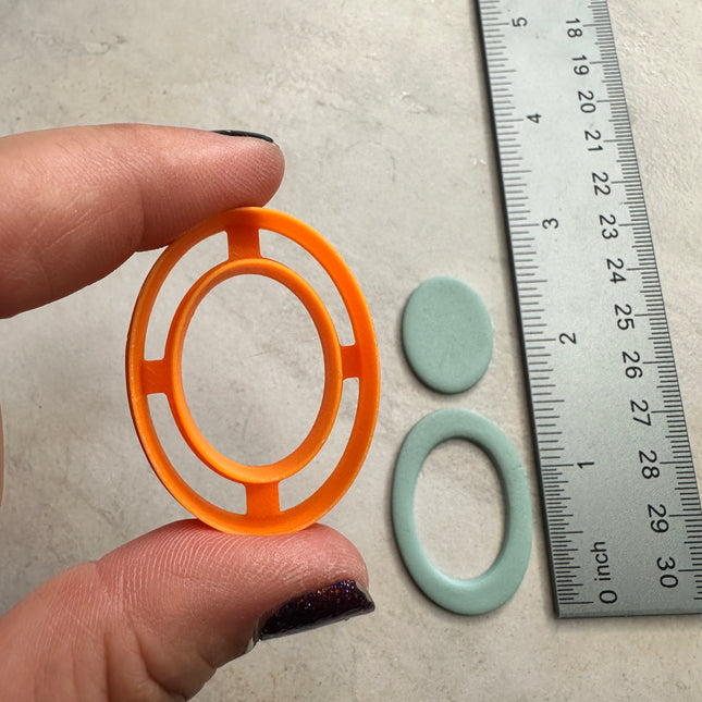 Oval Polymer Clay Cutter – 1.5" Tall | Chain Link, Skinny Link, Stud & Drop Earring Cutter - Create Along 