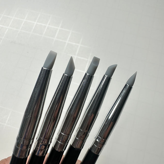 Silicone Tip Sculpting Tool Set – 5-Piece Flexible Clay Shaping Brushes for Polymer Clay & Mixed Media - Create Along 