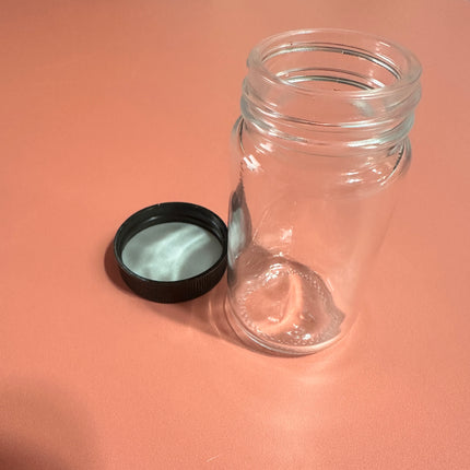 Perfect Pour Jar for Liquid Polymer Clay – 2oz Glass Jar with Lid | Choose Black, Yellow, Blue, or Pink - Create Along 