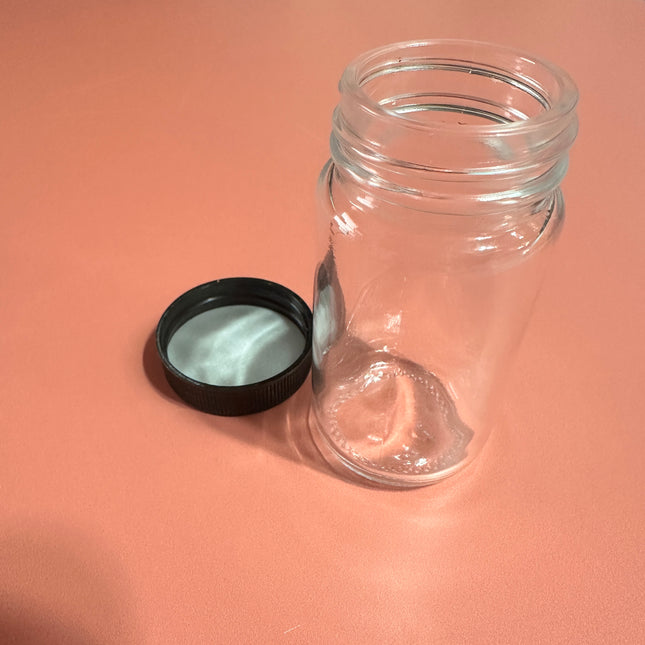 Perfect Pour Jar for Liquid Polymer Clay – 2oz Glass Jar with Lid | Choose Black, Yellow, Blue, or Pink - Create Along 