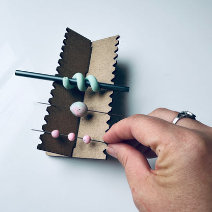 Bead Baking and Drying Rack MDF for clay, paper, and resin beads and earrings - Create Along 