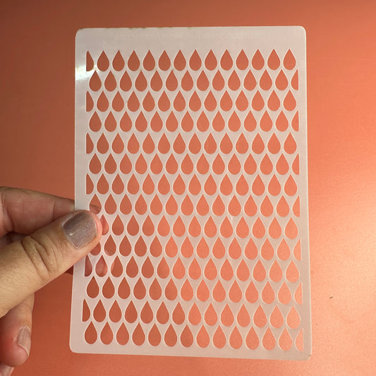 Rain Drops Mylar Stencil Texture Sheet