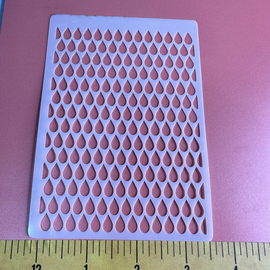 Rain Drops Mylar Stencil Texture Sheet