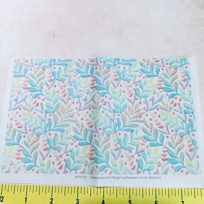 Floral Patterns Magic Transfer Paper half sheet printed ready to use - Create Along 