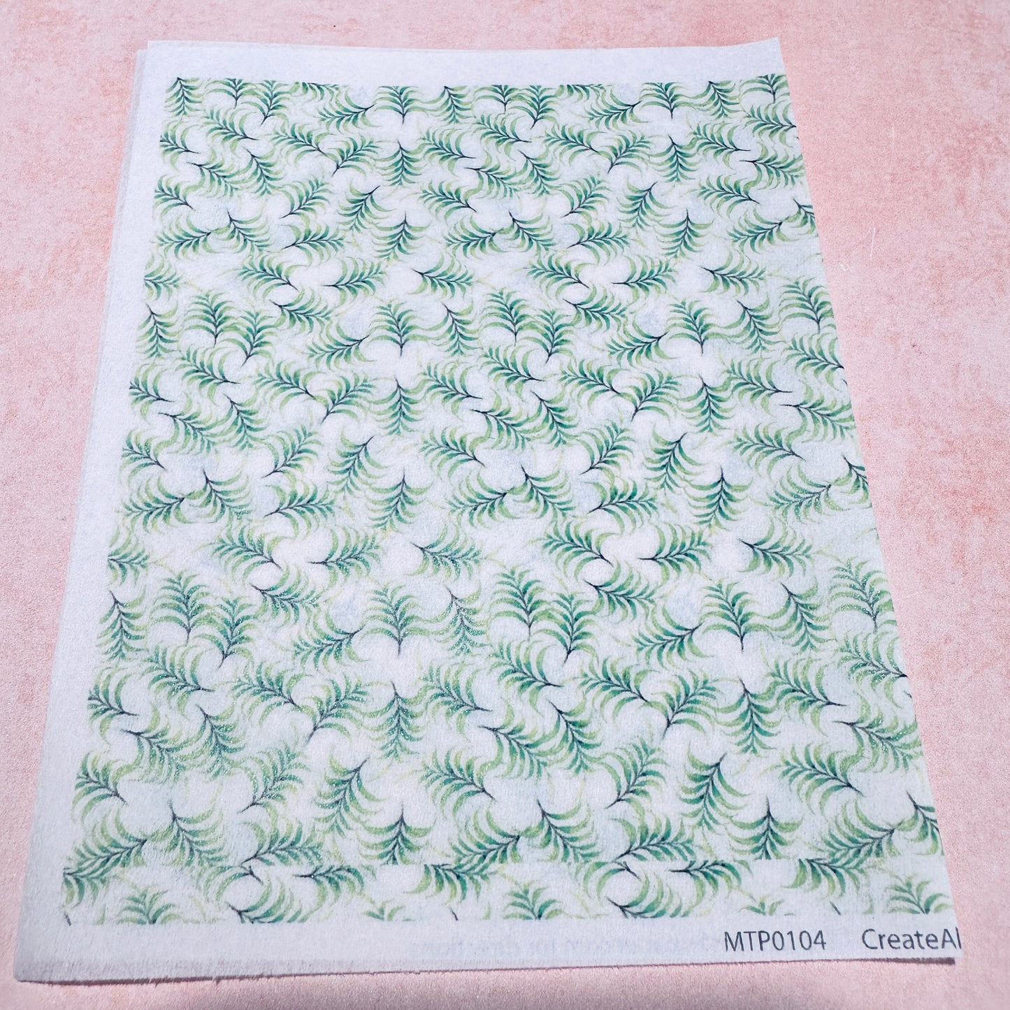 Leaf Patterns Magic Transfer Paper half sheet printed ready to use