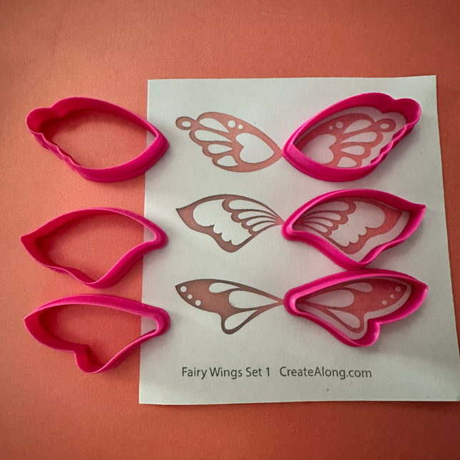 Fairy Wings Set 1 – Polymer Clay Cutters + Silkscreen for Whimsical Wing Designs - Create Along 
