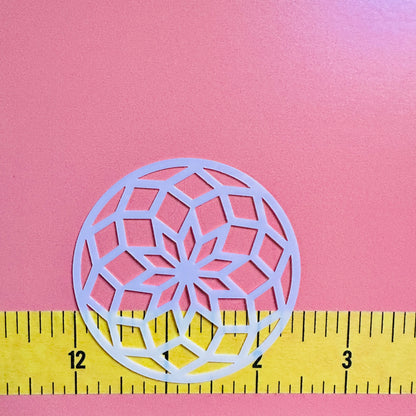Stained Glass Mandala Stencil Set – 6 Round 2.5" Craftsman-Inspired Patterns for Polymer Clay coins, Earrings, Coasters & More - Create Along 