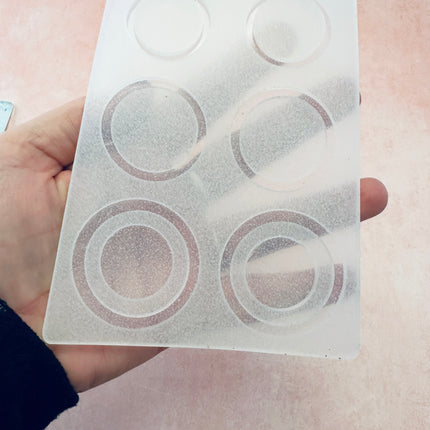 Round and Round Translucent Silicone Earring Shape mold for clay and UV resin - Create Along 