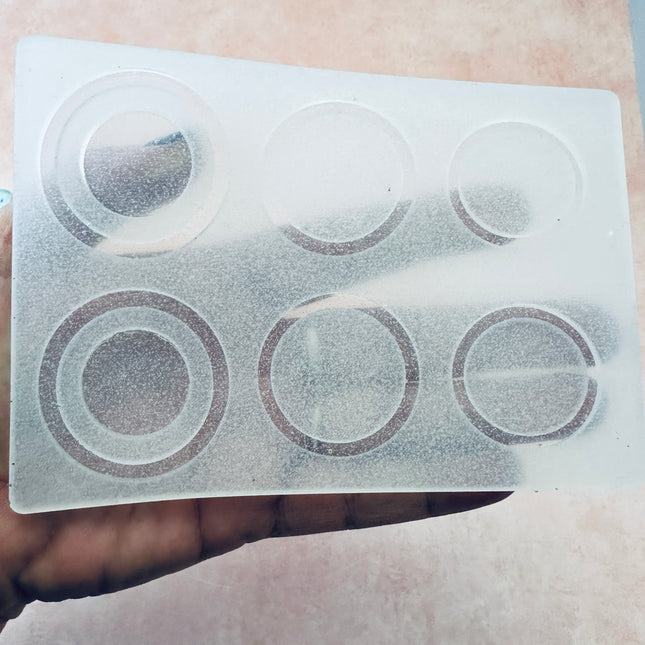 Round and Round Translucent Silicone Earring Shape mold for clay and UV resin - Create Along 