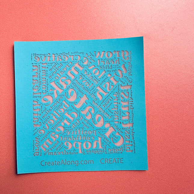 Create Word Cloud Mini Silkscreen – Inspirational Polymer Clay Stencil (2.75") - Create Along 