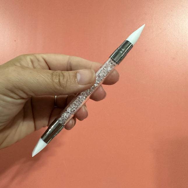 Rhinestone Handle Silicone Brush – Double-Ended for Liquid Clay, Resin & More - Create Along 