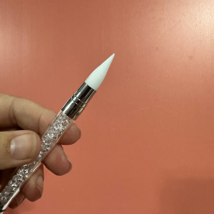 Rhinestone Handle Silicone Brush – Double-Ended for Liquid Clay, Resin & More - Create Along 