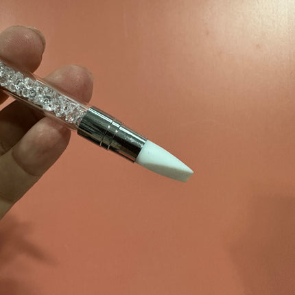 Rhinestone Handle Silicone Brush – Double-Ended for Liquid Clay, Resin & More - Create Along 