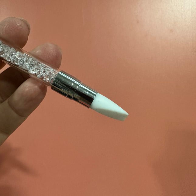 Rhinestone Handle Silicone Brush – Double-Ended for Liquid Clay, Resin & More - Create Along 