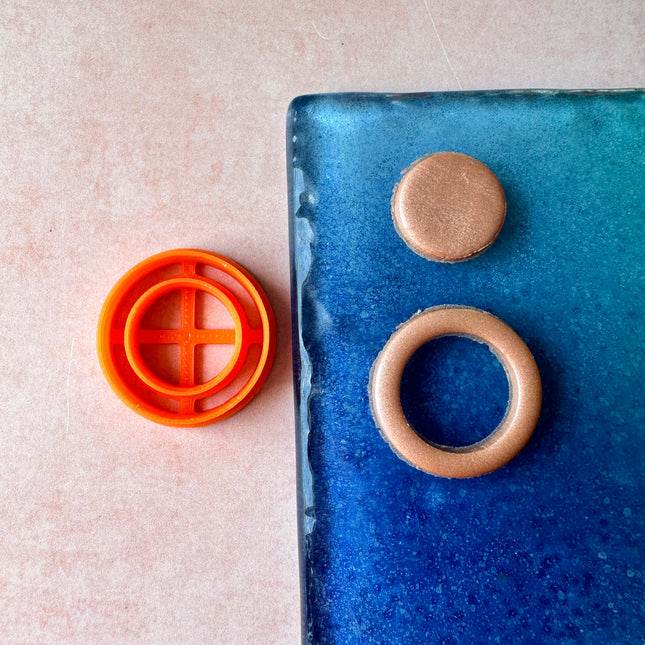 Skinny Round Clay earring cutter | polymer clay skinny link donut and stud cutter - Create Along 