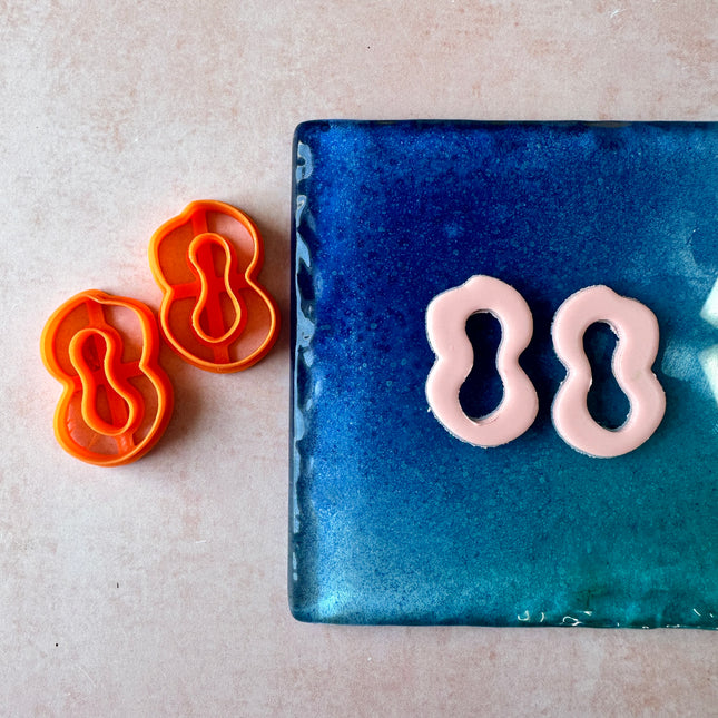 Link 60 -Clay earring cutter mirrored set | polymer clay chain link donut cutter set - Create Along 