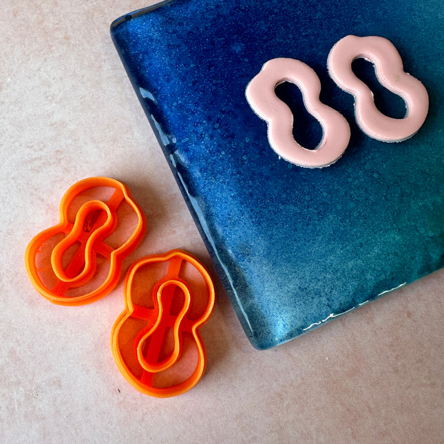 Link 60 -Clay earring cutter mirrored set | polymer clay chain link donut cutter set - Create Along 