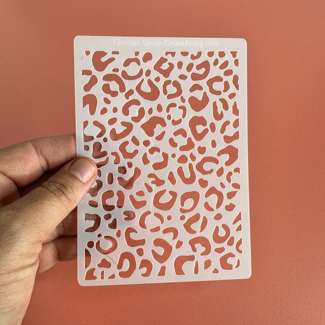 Cheetah Spots Leopard design Mylar Stencil texture sheets for polymer clay earrings art jewelry mixed media - Create Along 
