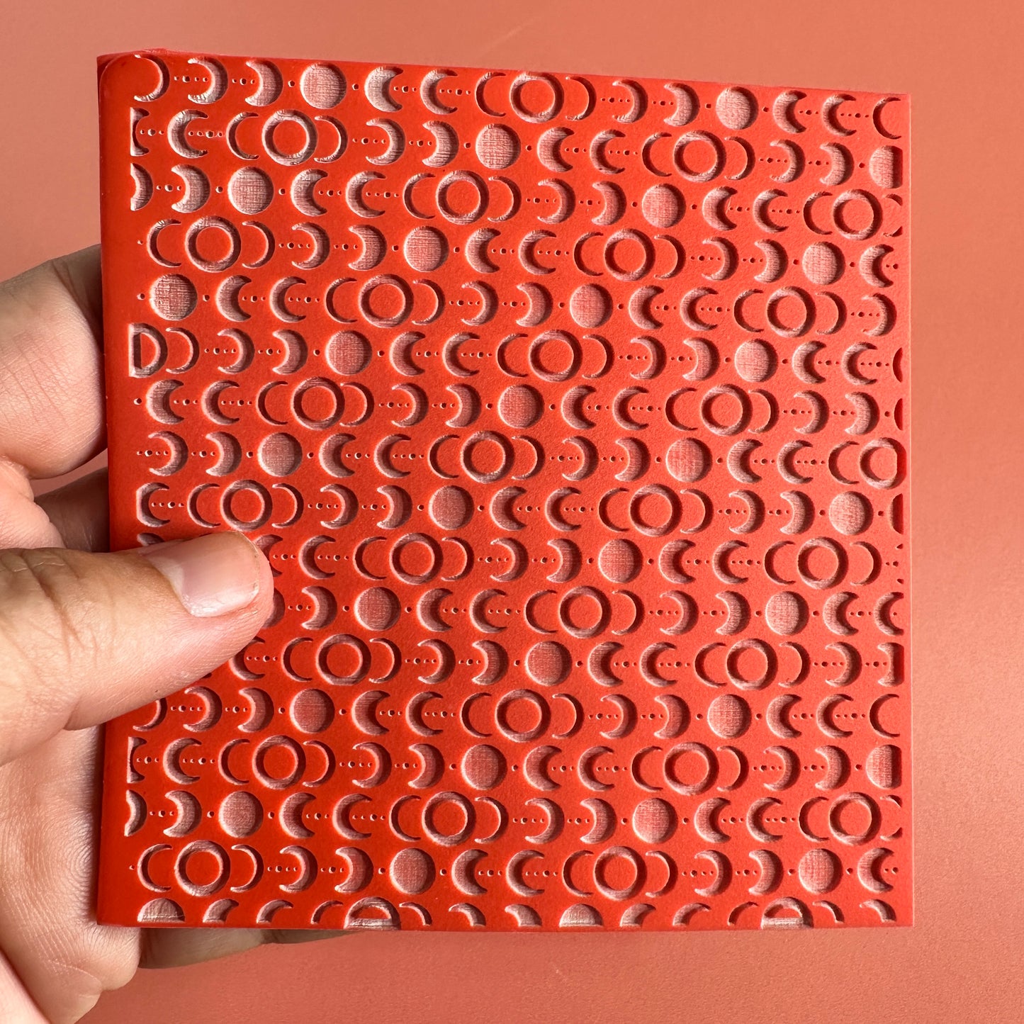 Just A  Moon Phase Rubber Stamp Texture Sheet Mat