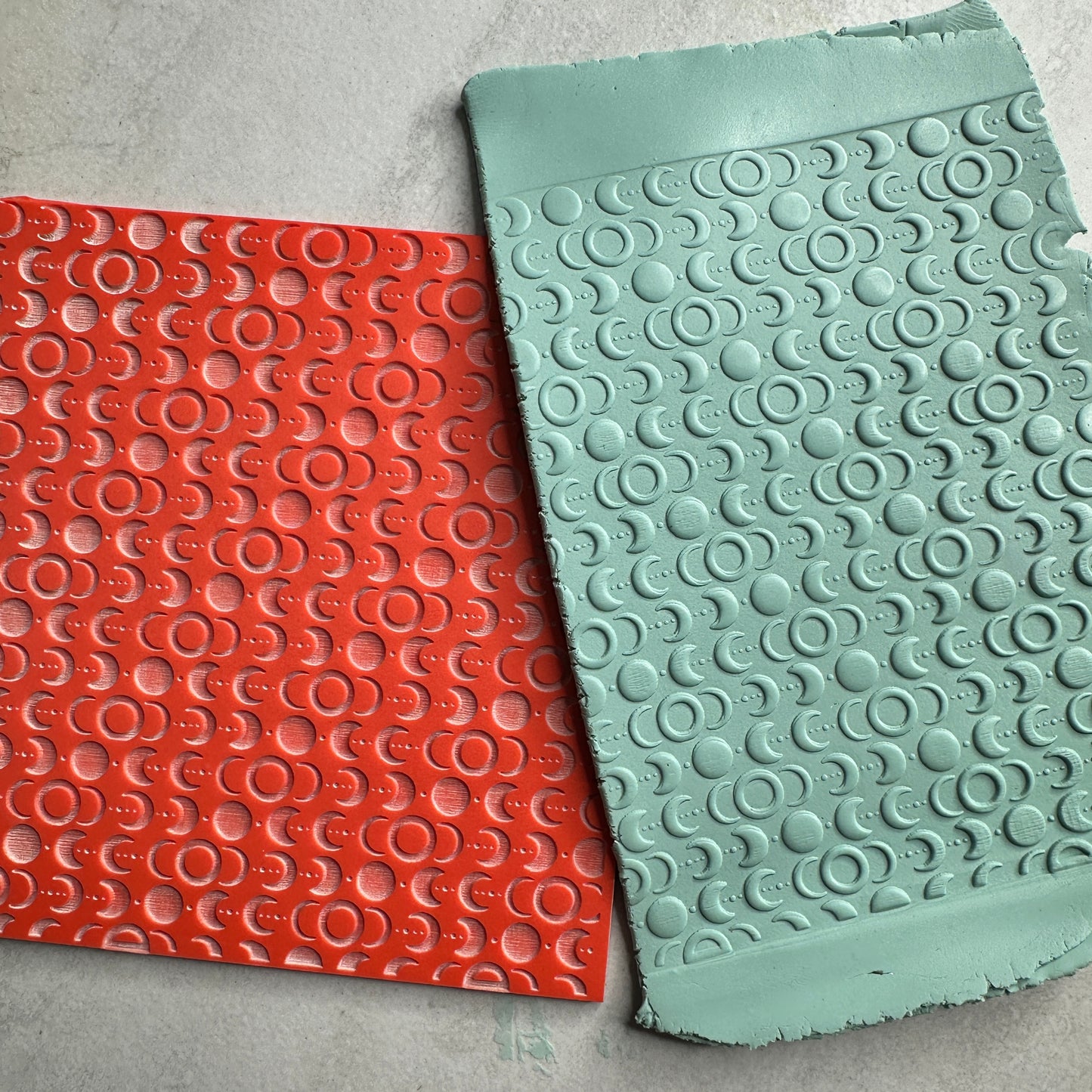 Just A  Moon Phase Rubber Stamp Texture Sheet Mat