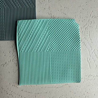Lines and Dots 4x Texture Tiles Rubber Stamp Sheet - Create Along 