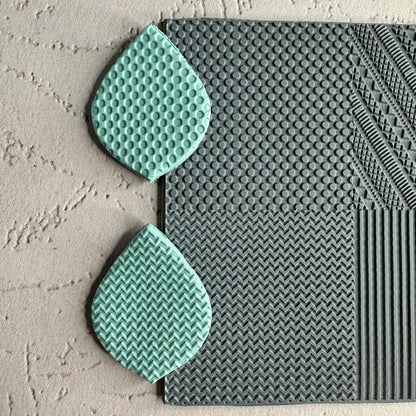 Lines and Dots 4x Texture Tiles Rubber Stamp Sheet - Create Along 