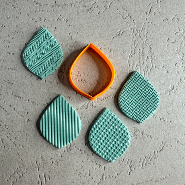 The Basics Earring Wide Droplet polymer clay cutter - Create Along 