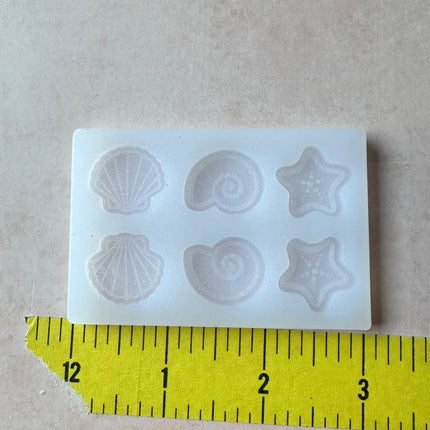 Silicone Seashells Starfish Stud beads clay earring mold - Create Along 
