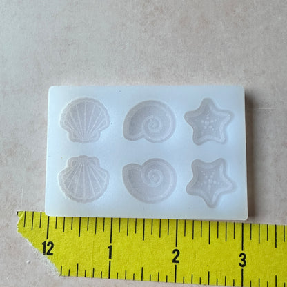 Silicone Seashells Starfish Stud beads clay earring mold - Create Along 