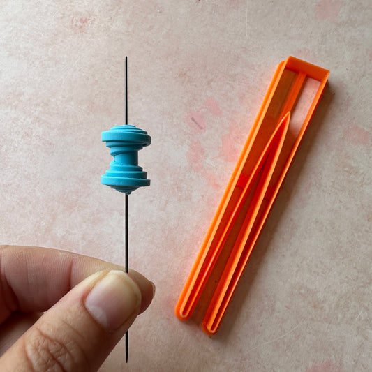 Rolled clay bead cutter - double bump | paper bead style clay cutter