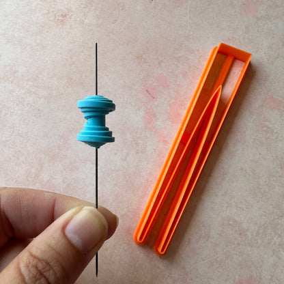 Rolled clay bead cutter - double bump | paper bead style clay cutter - Create Along 