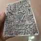 Letters grunge background clear clay and paper rubber stamp
