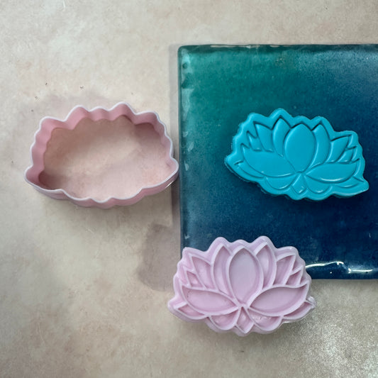 Flower Power Lotus stamp and clay cutter set