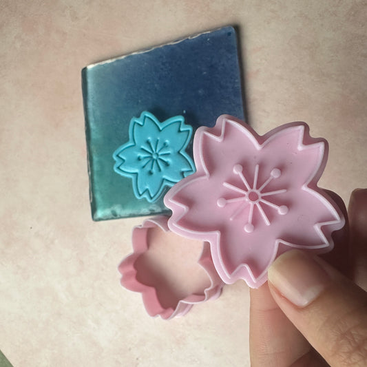 Flower Power Cherry Blossom stamp and clay cutter set
