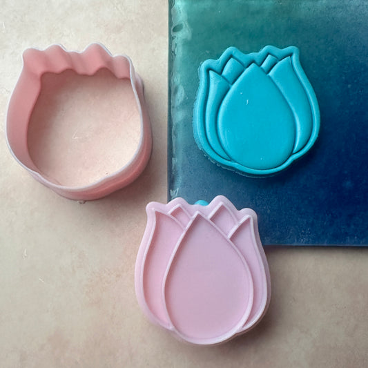 Flower Power tulip stamp and clay cutter set