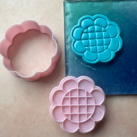 Flower Power Sunflower stamp and clay cutter set