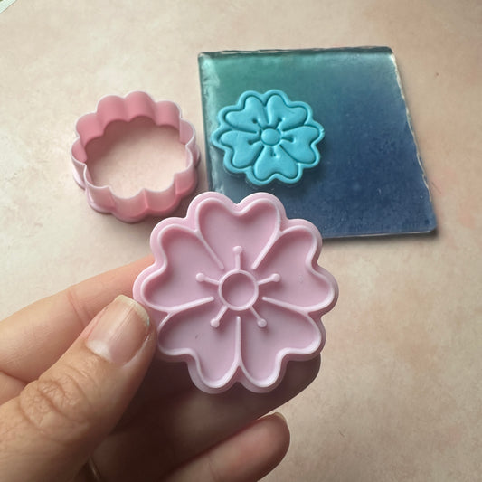 Flower Power Forget me Not stamp and clay cutter set