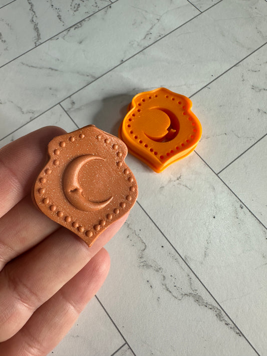 Crescent Moon framed press polymer clay cutter