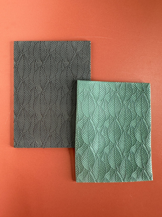 Foliage Leaf pattern polymer clay rubber stamp texture - Create Along 
