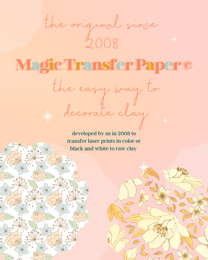 Magic Transfer Paper Original© 20 Sheets Water Soluble Clay Transfer Paper  Blank Print Your Own Water Clay Image Transfer 