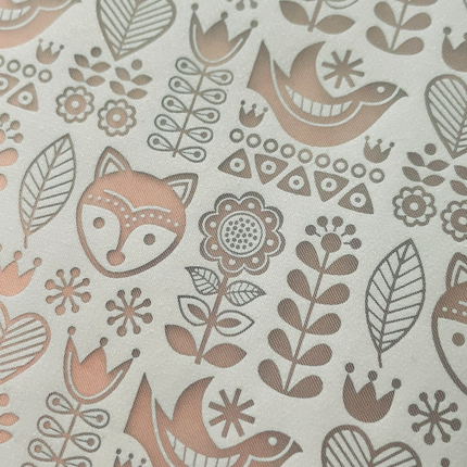 Folk Fox floral folk art Summer Spring Silk screen