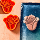 Rose mirrored clay earring cutter set | polymer clay rose cutter set