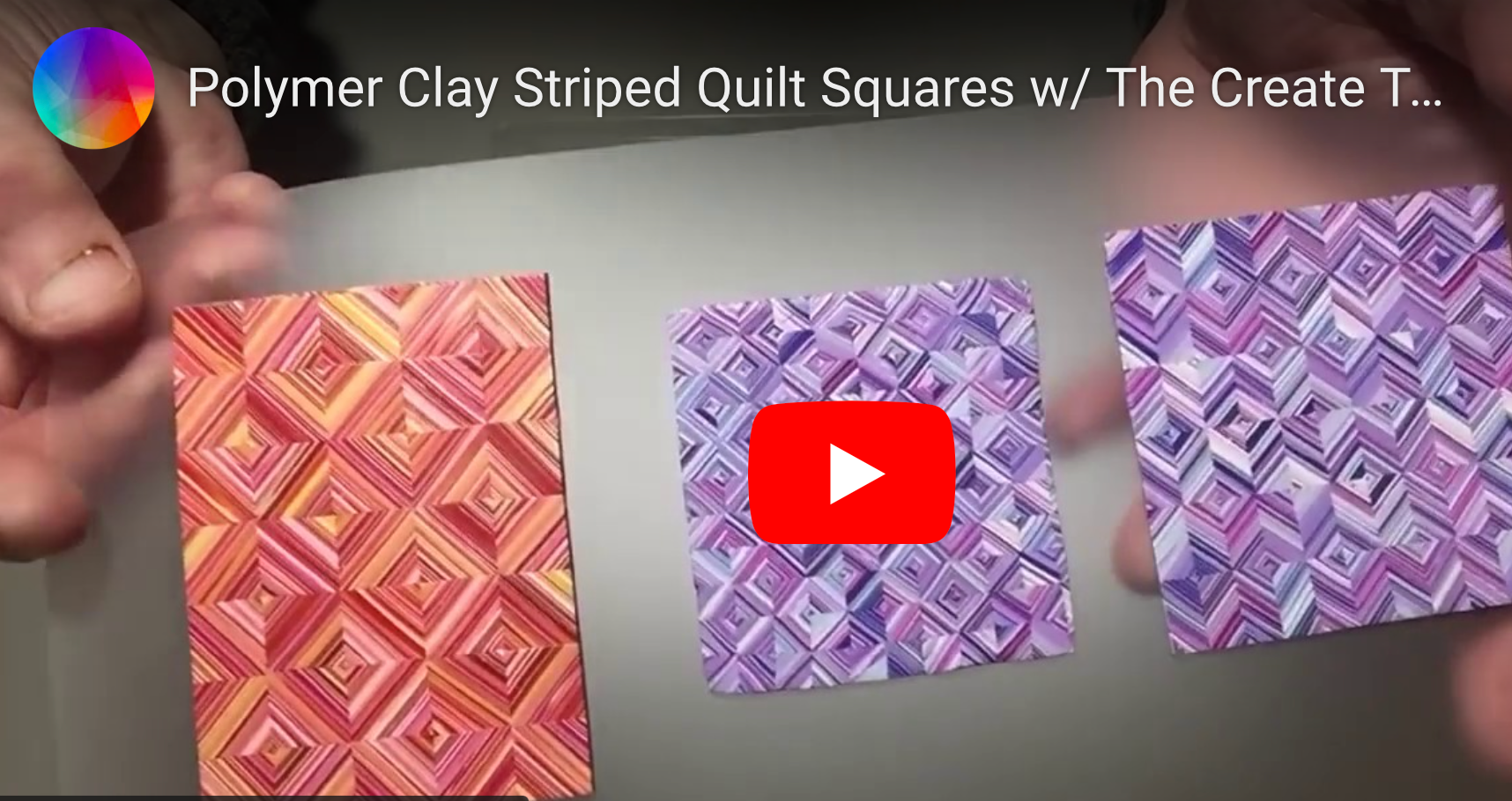 Load video: Polymer Clay Striped Quilt Squares w/ The Create Template