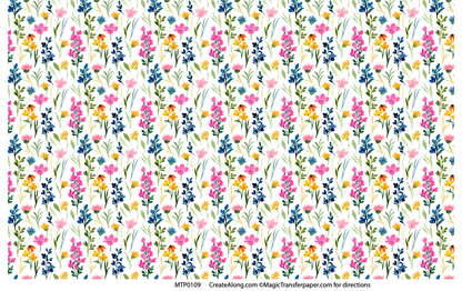 Floral Patterns Magic Transfer Paper half sheet printed ready to use - Create Along 
