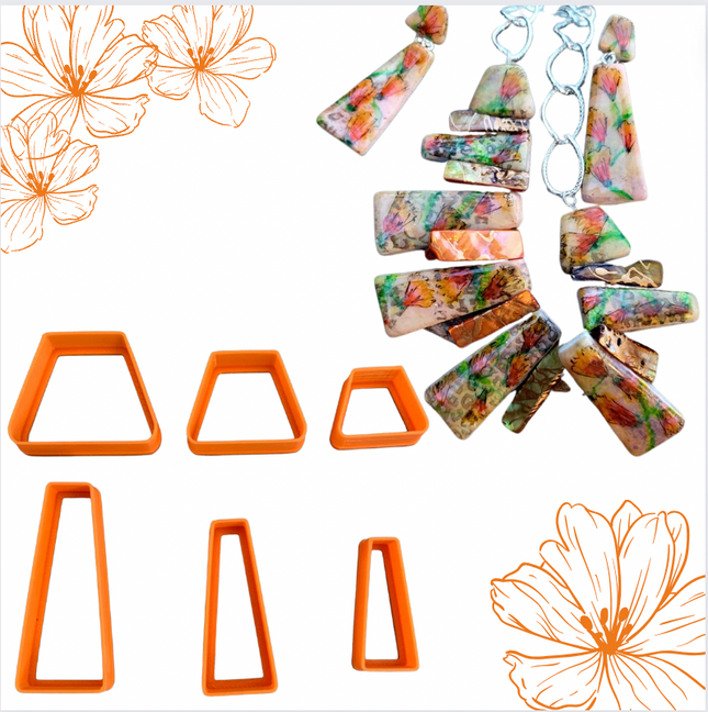 Egyptian Collar necklace polymer clay cutter set earrings drop - Create Along 