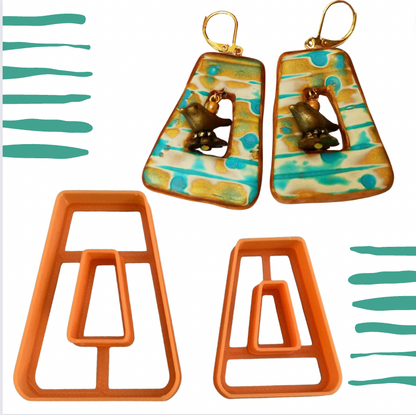 Dangles donut center hole cut-out polymer clay earring cutter set - Create Along 